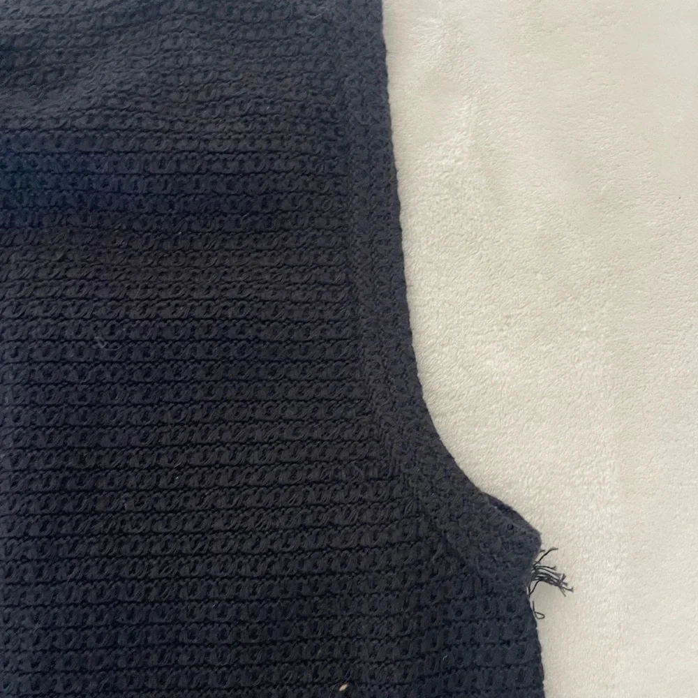 J. Crew Black Fringe Knit MIDI Dress